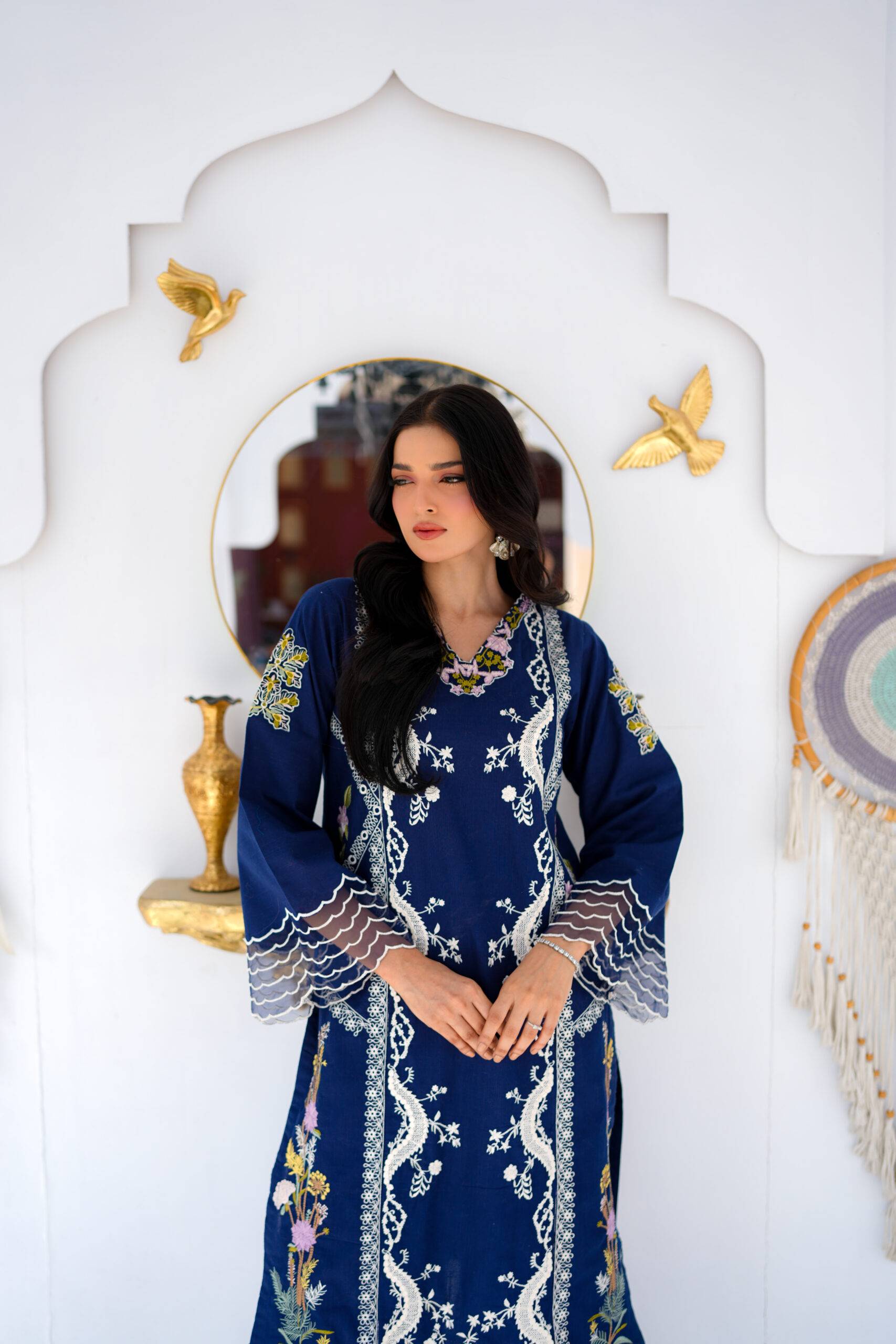 Deep Navy Minimalist Luxury Khaddar