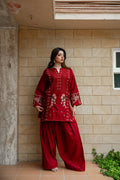 Ruby Red Embroidered Lawn 2-Piece