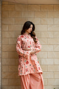 Rose-Pink Embroidered Lawn 2-Piece Ensemble