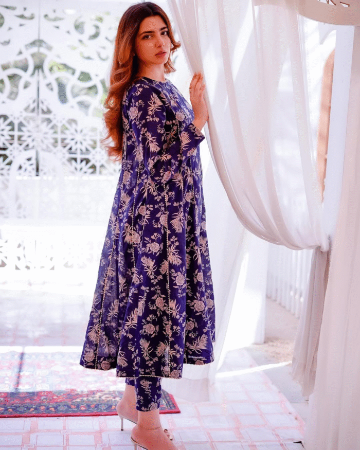 2-Piece Lawn Dress with Gotta Lace