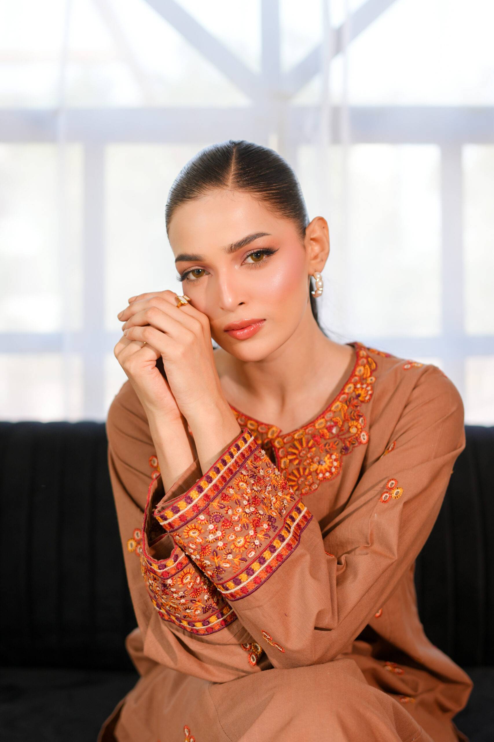 Caramel Brown Khaddar 2-Piece