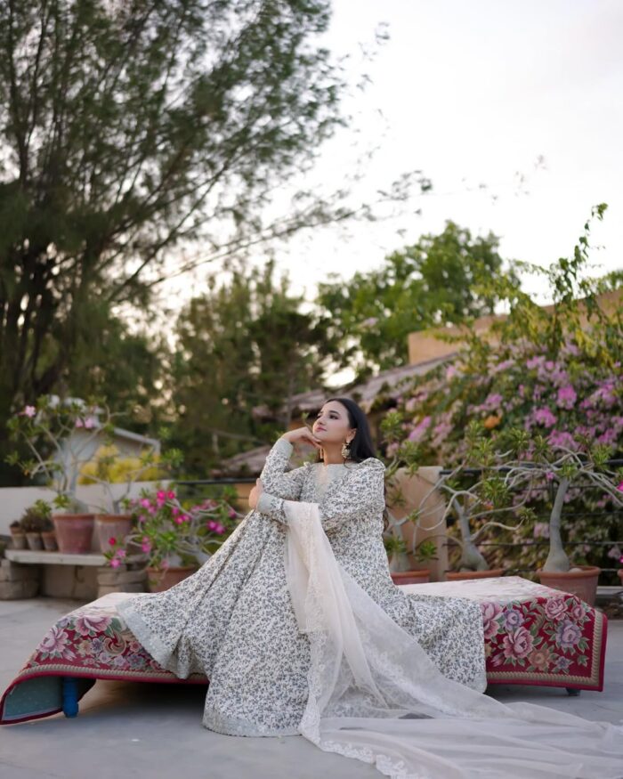 2-Piece Embroidered Lawn Frock Set