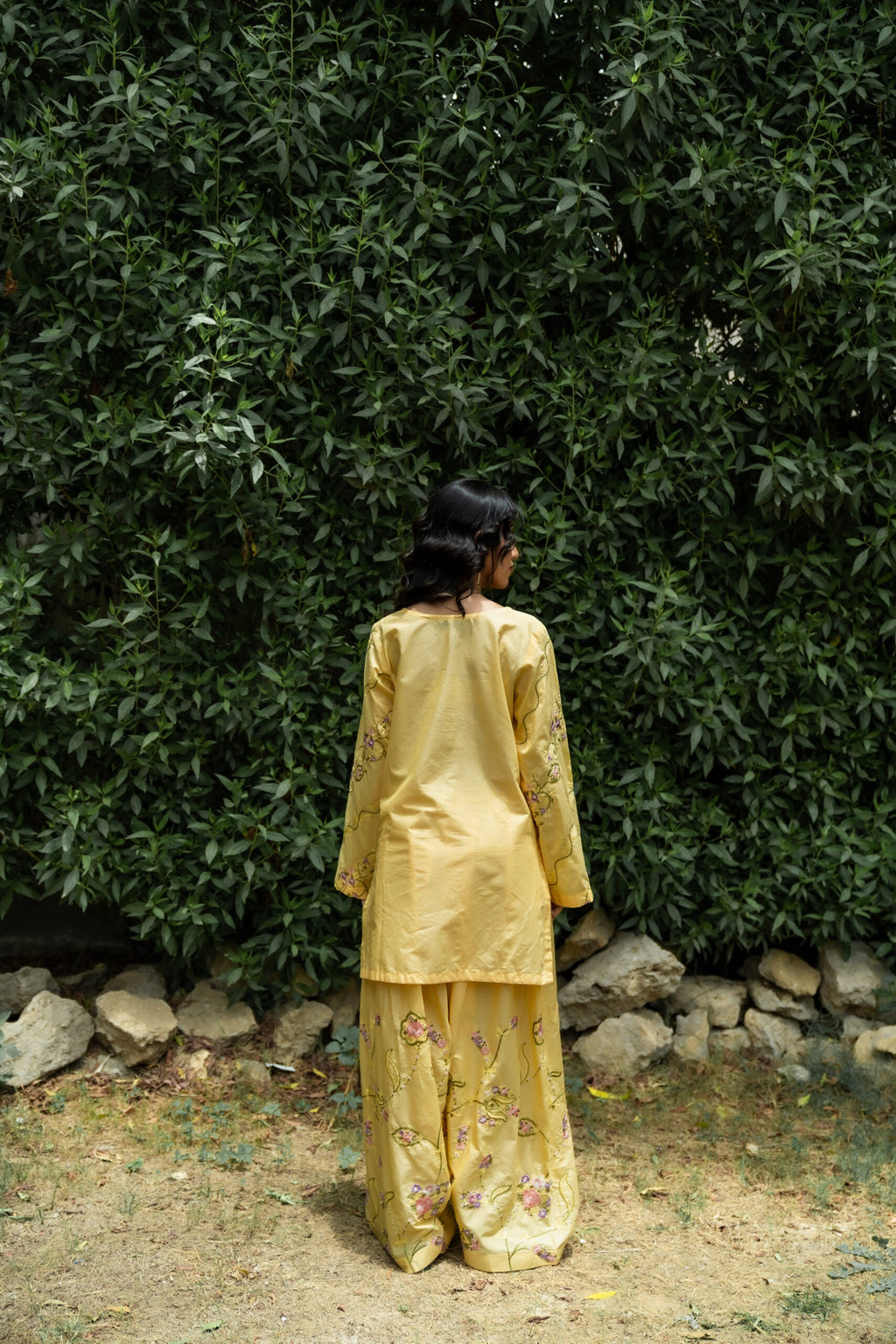 Buttercup Yellow Embroidered Lawn 2-Piece Ensemble