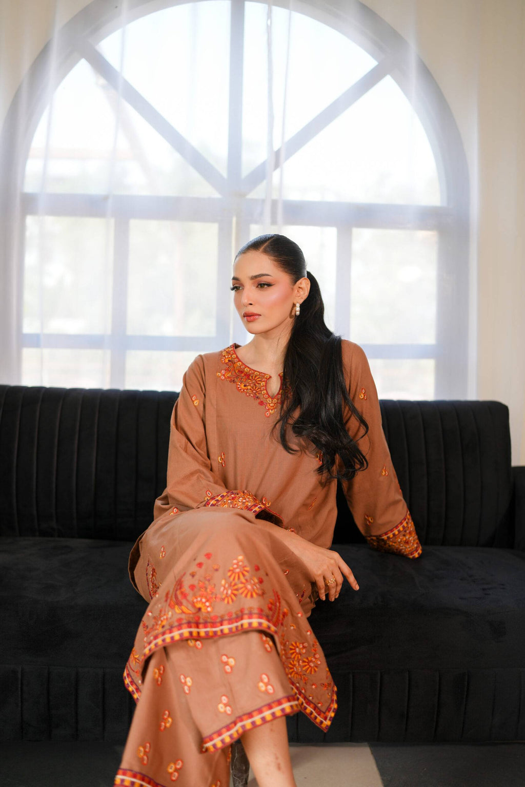 Caramel Brown Khaddar 2-Piece