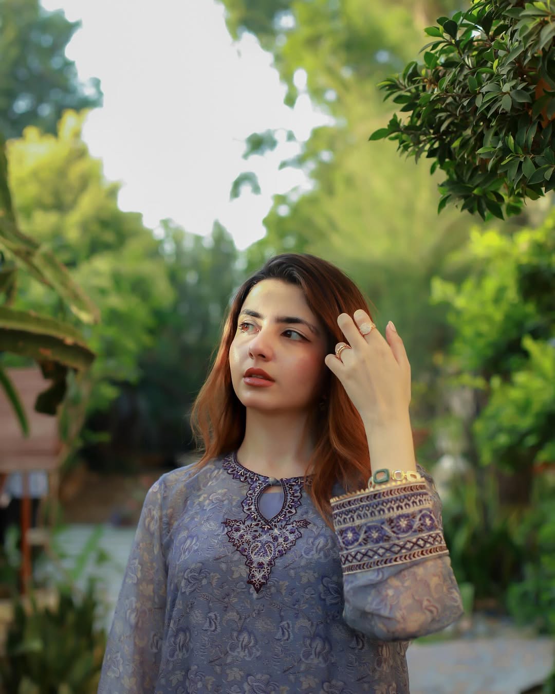 Embroidered Cotton Net 4-Piece