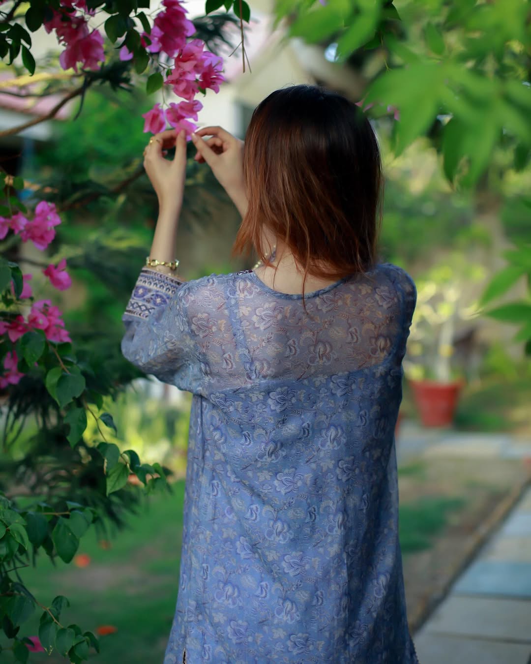 Embroidered Cotton Net 4-Piece