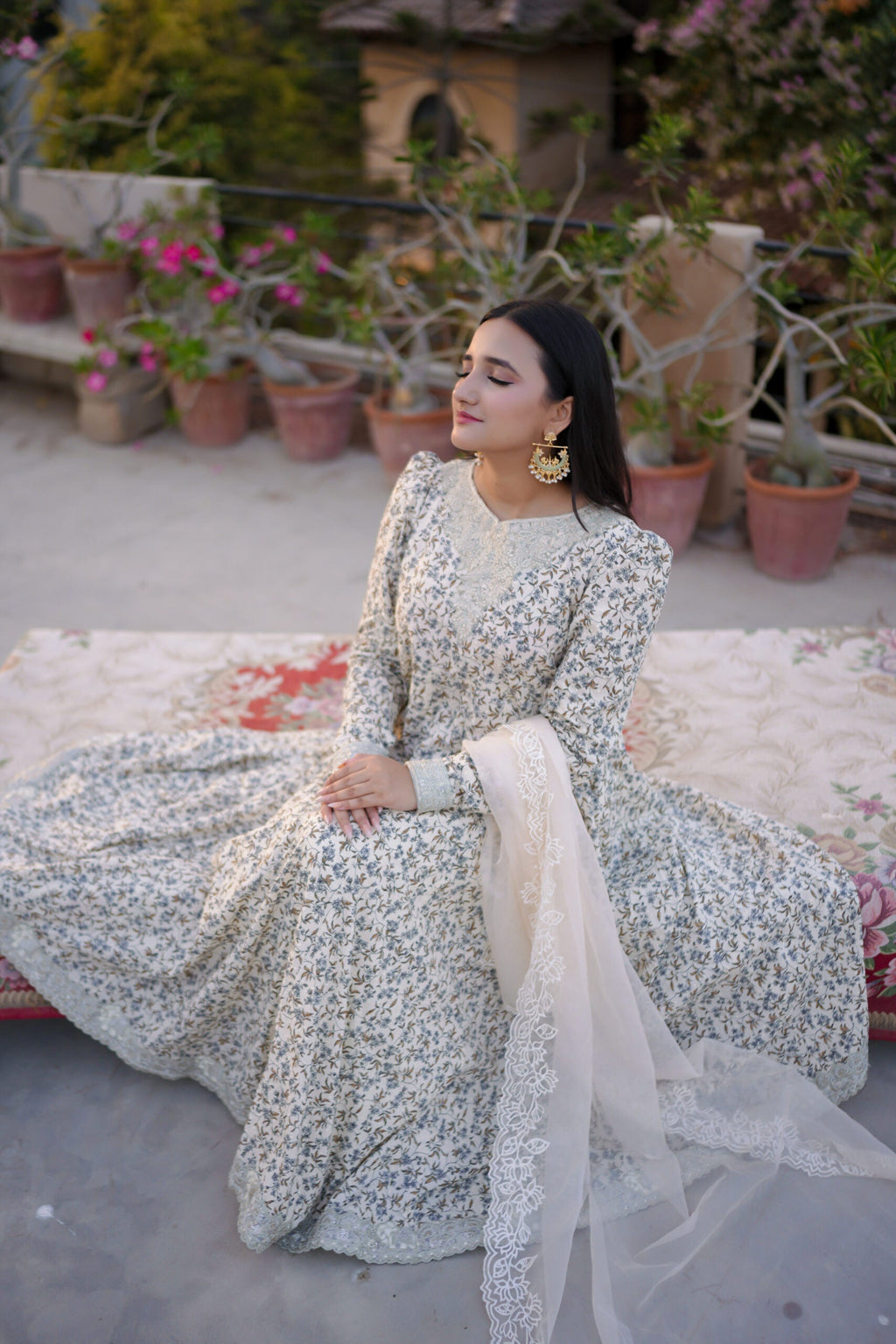 2-Piece Embroidered Lawn Frock Set