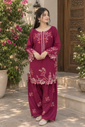 Magenta Embroidered 2-Piece