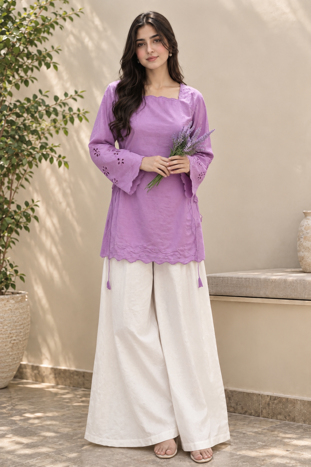 Lavender Bloom – Embroidered Pret Set