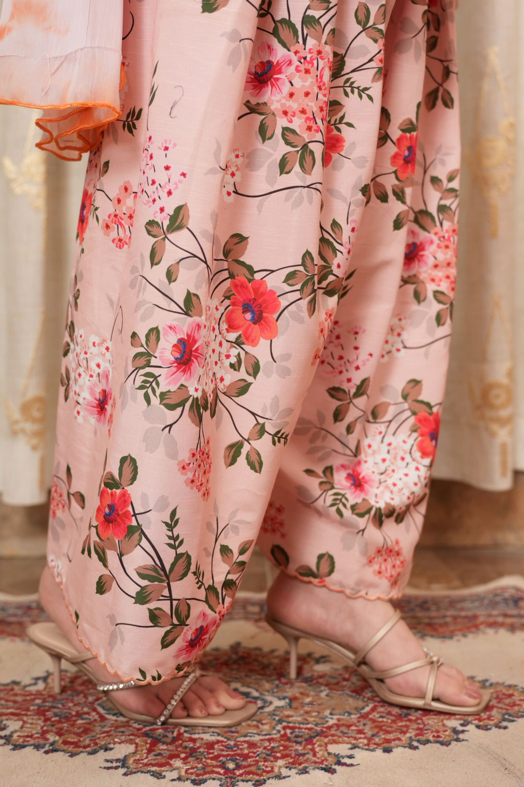 Pastel Pink 2- Piece Embroidered