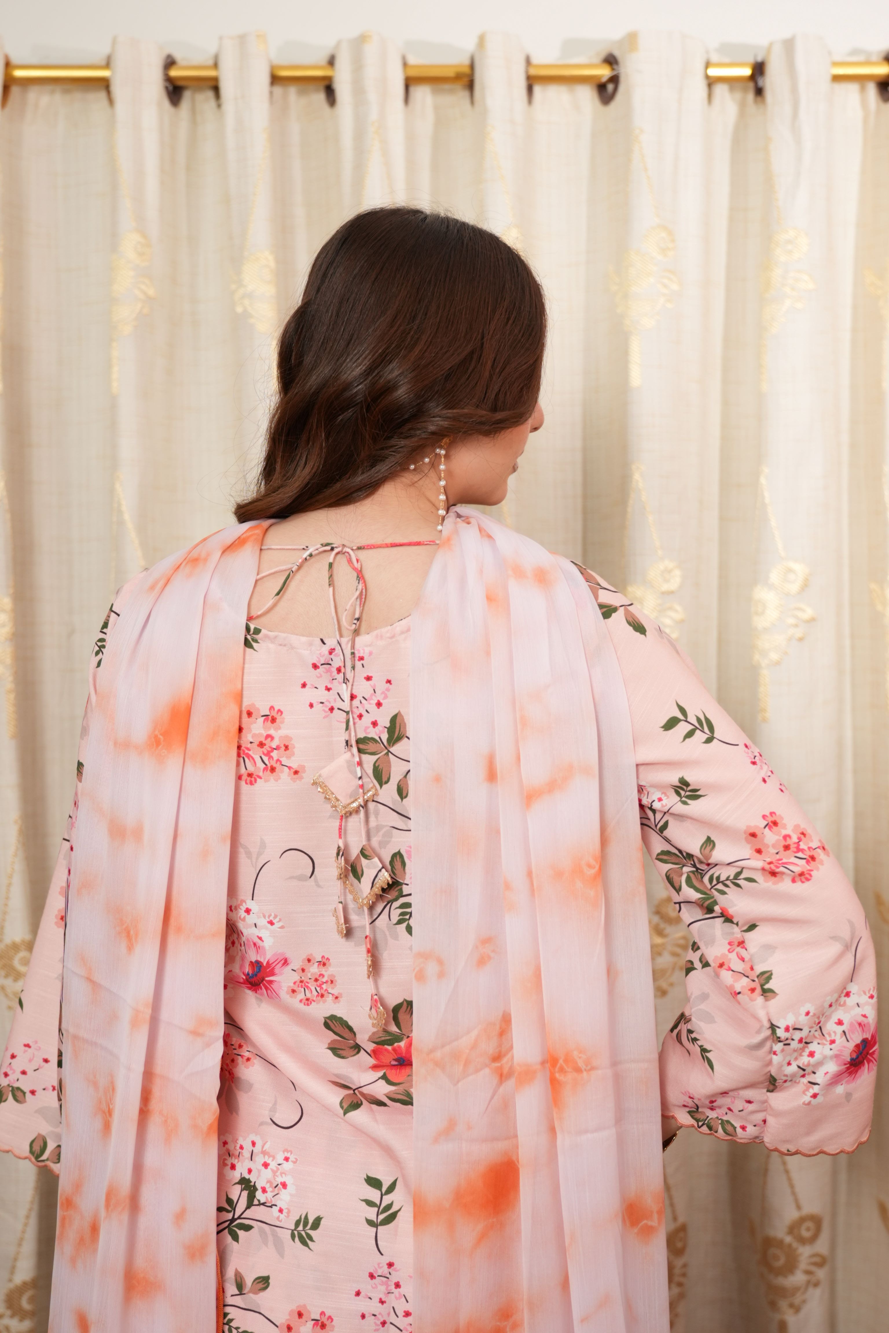 Pastel Pink 2- Piece Embroidered