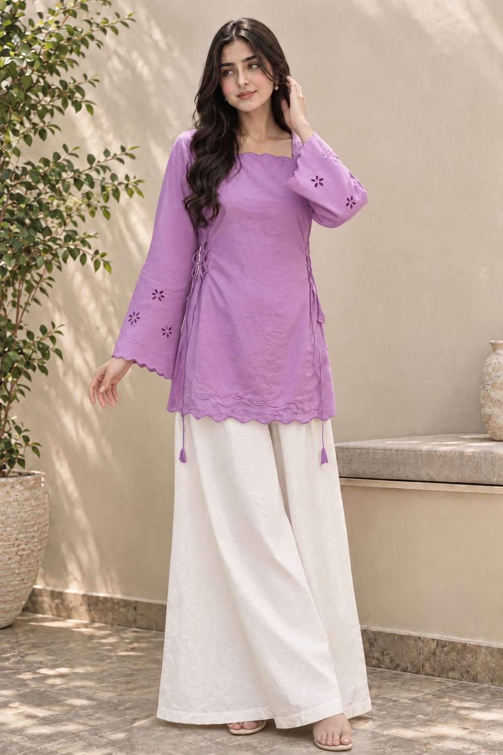 Lavender Bloom – Embroidered Pret Set