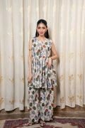 Botanical Print Sleeveless 2-Piece Suit