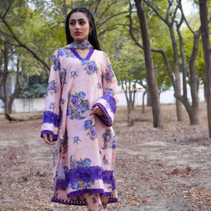 Embroidered lawn chikankari