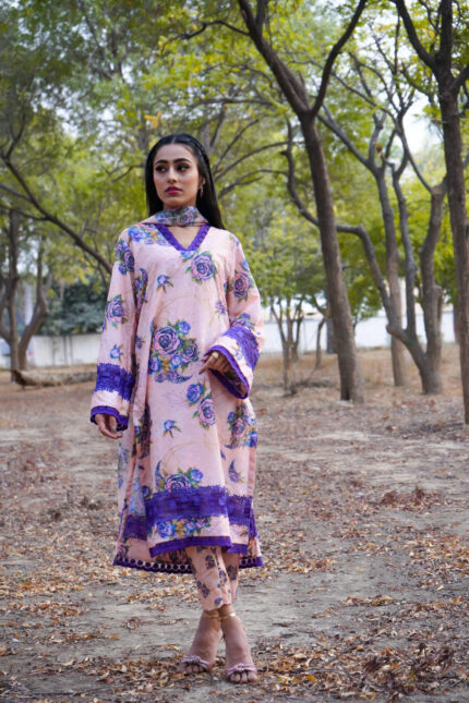 Embroidered lawn chikankari